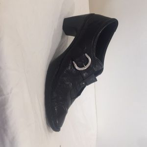 Black Josef Siegel shoes 2 inch heel sz 41